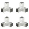 VidaXL Post Connectors 4 Pcs Y-Shape Galvanized Metal 71x71 Mm