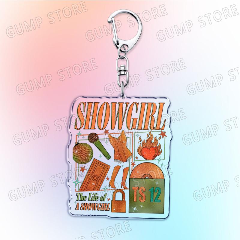 Famous Star Singer The Life of A Showgirl Album Keychains for Accessories in My Showgirl Era Keyrings Jewelry Fans Friends Gifts