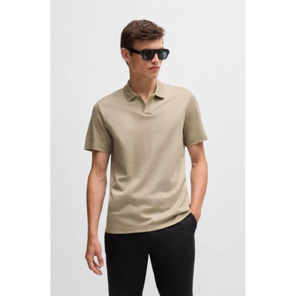 Boss Regular Fit Mixed Structure Cotton Johnny Collar Shirt 50512687255 L