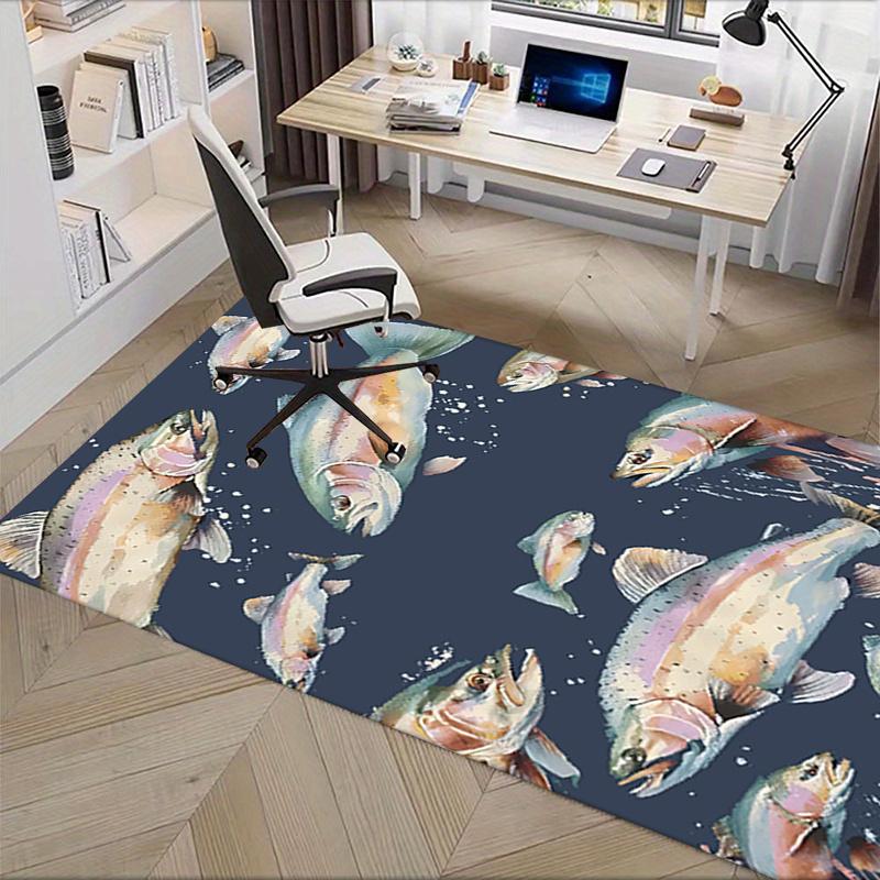Rainbow Trout Chair Mat: Office Carpet for Home Decor, Sofa Rug, Large Floor Mat, Gift for Office and Living Room