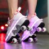 Men's/Women's /Kids Roller Roller Shoes 4-wheel Deformation Shoes Roller Skates Adult Rechargeable LuminousSkating Shoes