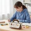 Handheld Embroidered Puppy Pencil Case Large Capacity Stationery Pouch Cartoon Pen Bag  Cosmetic