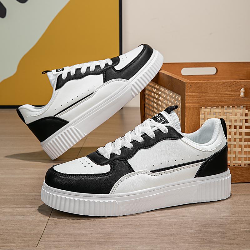 

Versatile White Shoe for Men Student Sports Shoes with Thick Soles New Couple s Shoe Anti Slip and Wear-resistant Commuting Shoe 45 чёрный