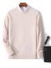 Men's 100% Pure Wool Crew Neck Sweater - Medium Thickness, Solid Color Knitwear for Autumn and Winter Warmth