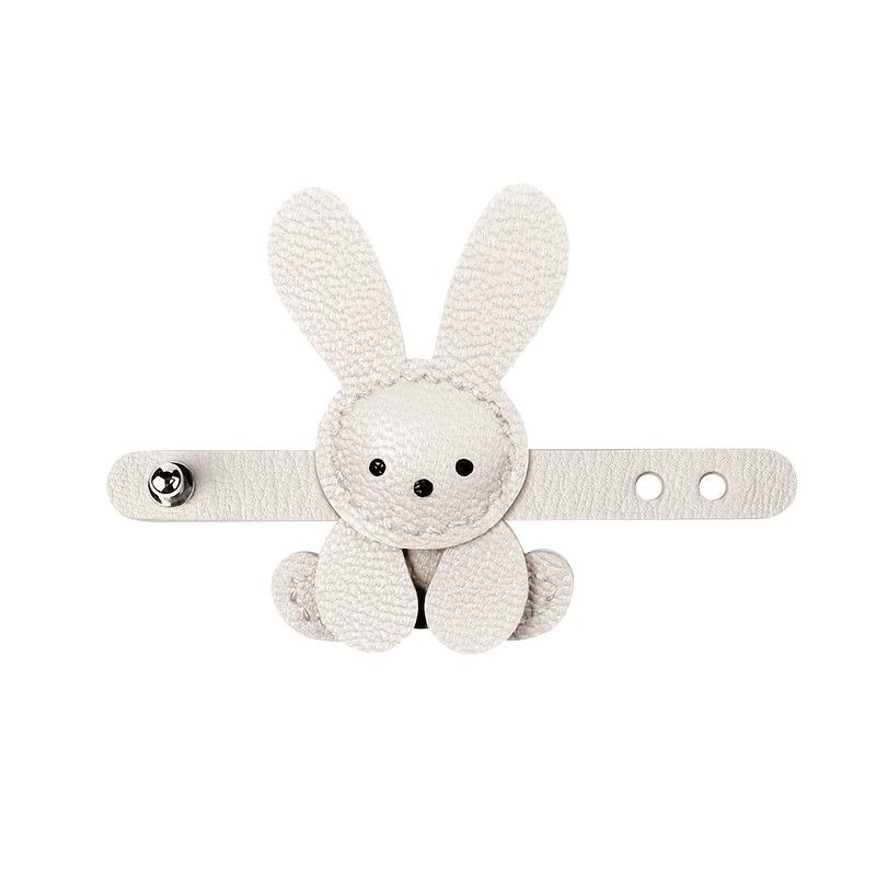 

1pc Cute Bunny Bag Charm - Lightweight Synthetic Faux Leather with Stainless Steel Buckle, Adorable Rabbit Design for Backpacks