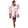 Plus Size Women Fashion Printed Button Shirt Dress