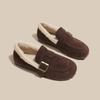 2025 Autumn New Matte Flat Bottom Low Heel Birkenstock Cotton Shoes Women's Korean Version One Pedal Round Head Fashion Temperament Women's Shoes