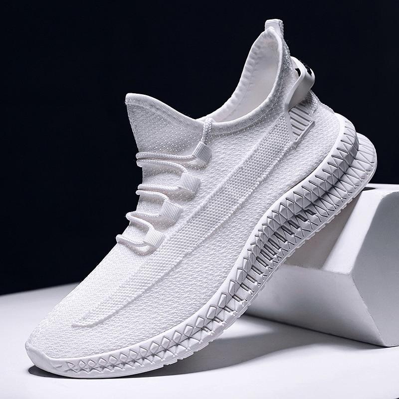 Pánske tenisky Priedušné bežecké topánky Outdoorové športové módne Pohodlné ležérne Gym Pánske topánky Zapatos De Hombre Biele topánky