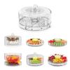 Clear 4 Section Rotating Cold Storage Tray for Parties Snacks Veggies Ideal for Outdoor Gatherings Barbecues Storage