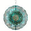 Hanging Wind Spinner with Intricate Mandala Design – Teal Blue & Golden Metal Art Chime for Balcony, Lawn, or Garden Decor, 360° Rotating Hook
