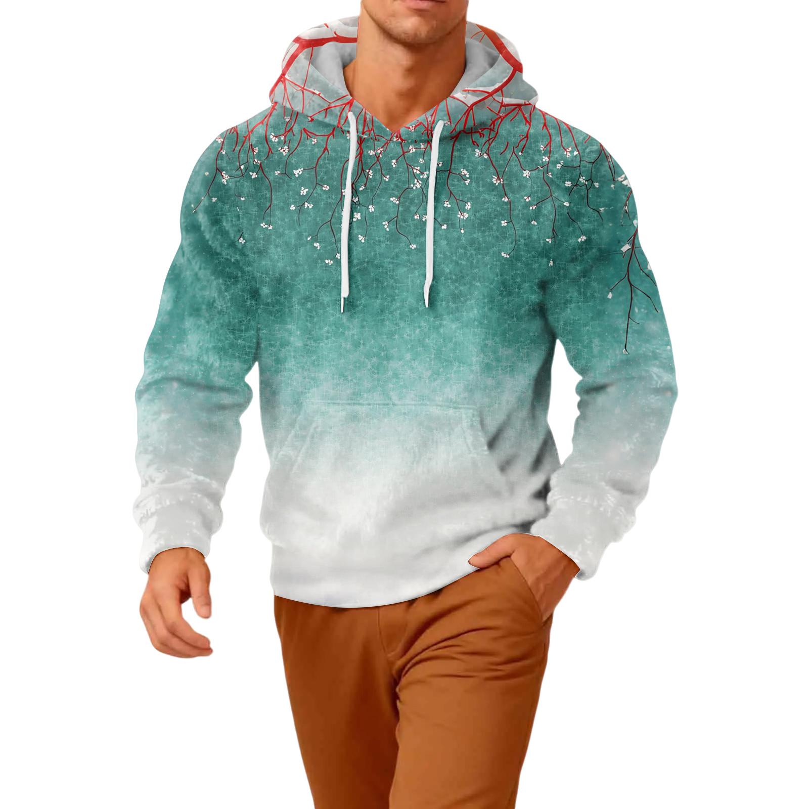 

Men s Long-Sleeve Casual Flannel Hooded Sweatshirt XL