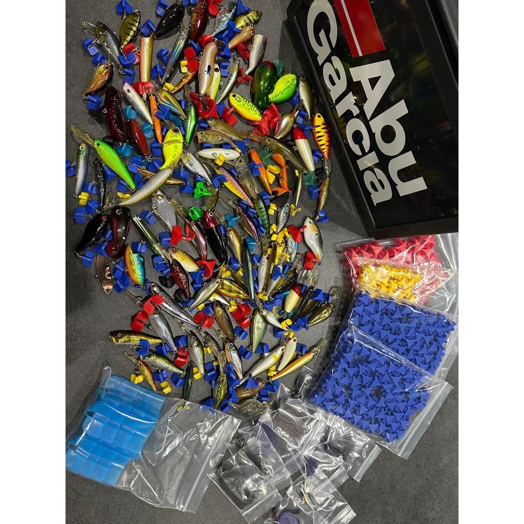 Used Bass fishing retirement set with Abu Garcia lures and storage case