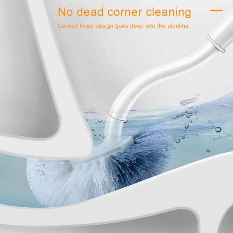 Shaped Toilet Brush with No Dead Corners Long Handle for Wall Mounted Household Bathroom Cleaning Brush Corner Seam Cleaning