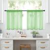 2 Stück Transparente Kurze Küchenvorhänge mit Stangentasche Raumteiler Halb-Verdunkelnde Fenster-Abschlüsse für Badezimmer Schlafzimmer Rideaux Chambre