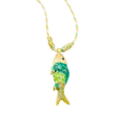 Playful Sea Fish Pendant Necklace Charm Stainless Steel Clavicle Chain Jewelry Gift for Kids Birthdays