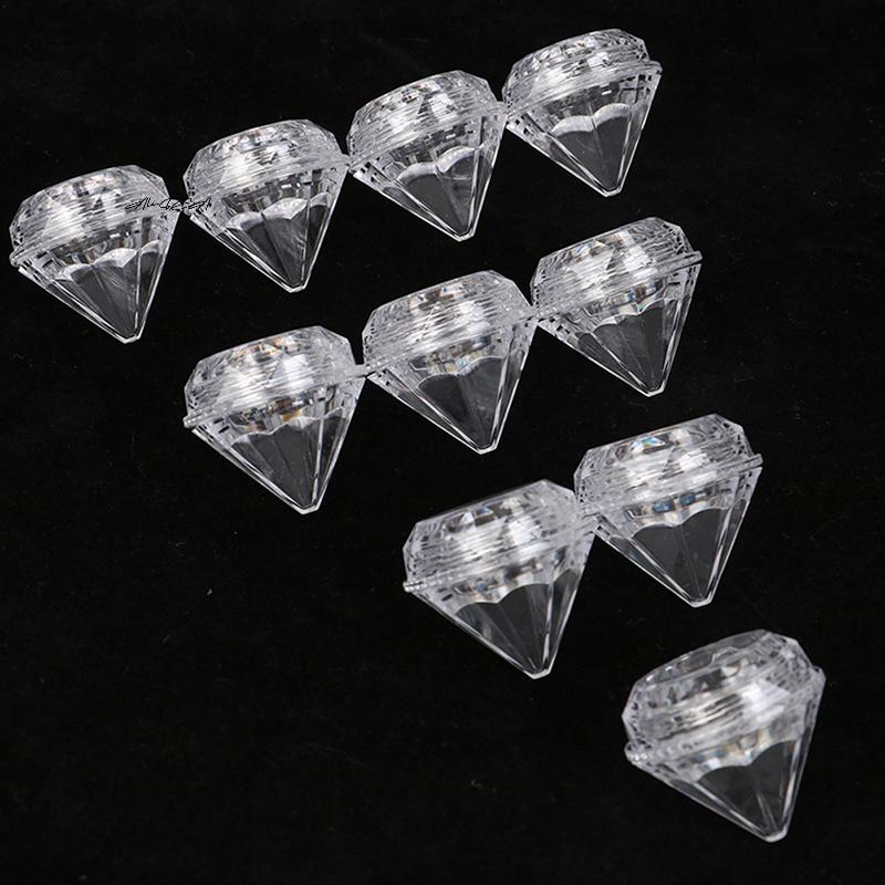 10Pcs/Set Mini 5g Diamond Cosmetic Empty Jar Pots Refillable Cream Boxes for Beauty Makeup Cosmetics