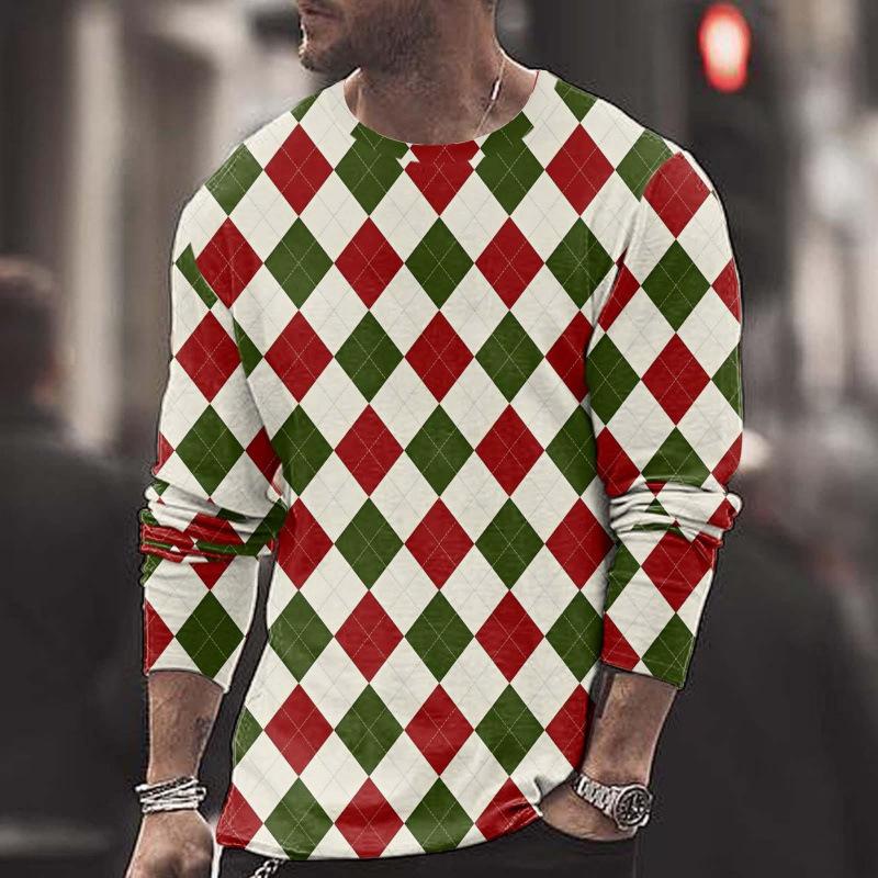 

Летний топ с круглым вырезом и рождественским 3D-принтом, модная повседневная мужская футболка с коротким рукавом S