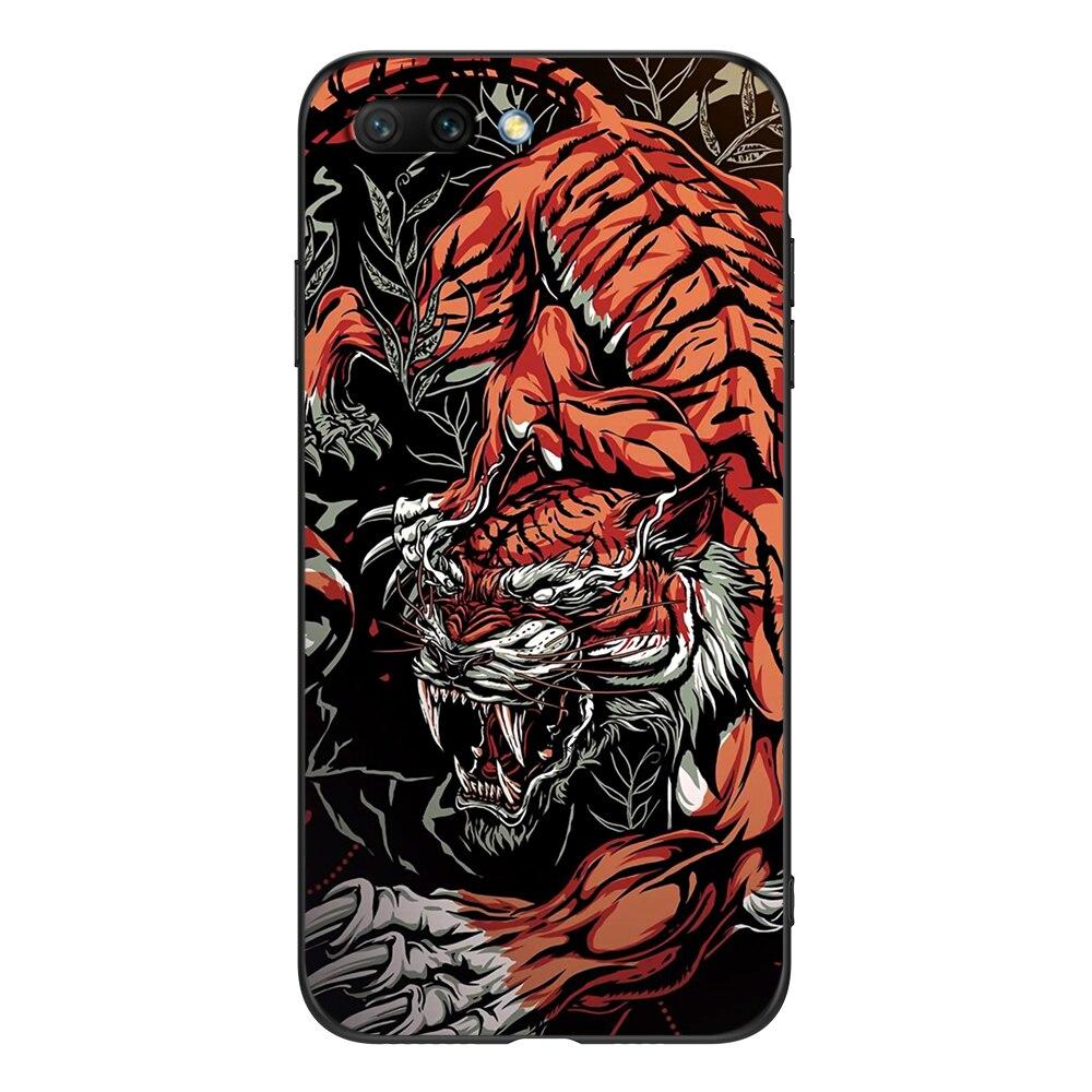 For Honor 10 Case Soft Silicon Phone Back Cover for Huawei Honor 10 Case Etui Coque Black Tpu Case Lion Wolf Tiger Dragon