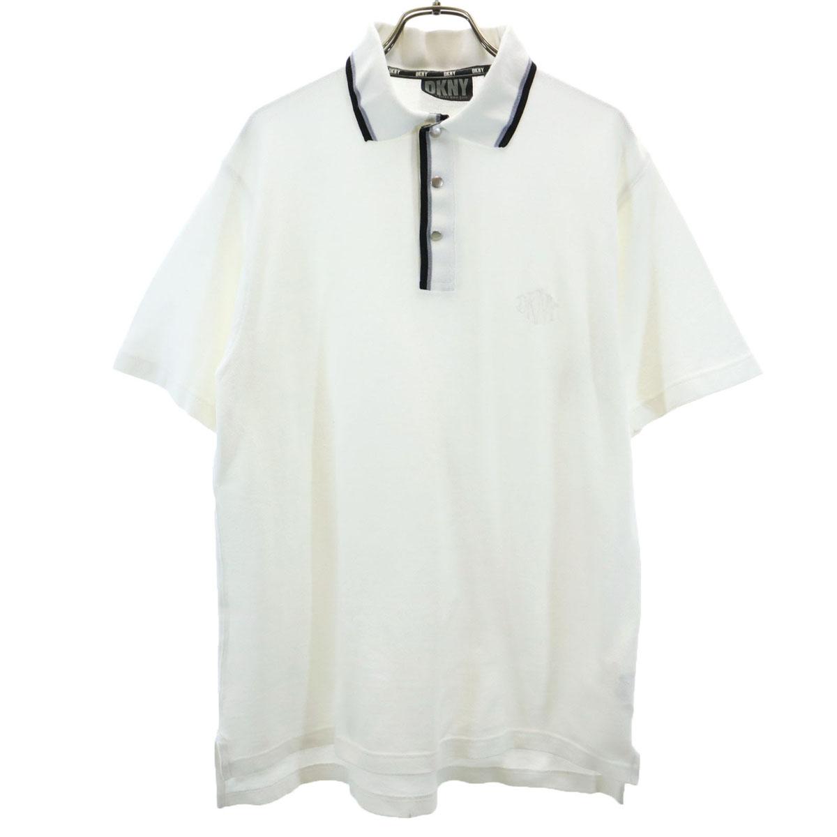 

DKNY DONNA KARAN NEW YORK Футболка-поло с коротким рукавом M белая Мужская Б/У