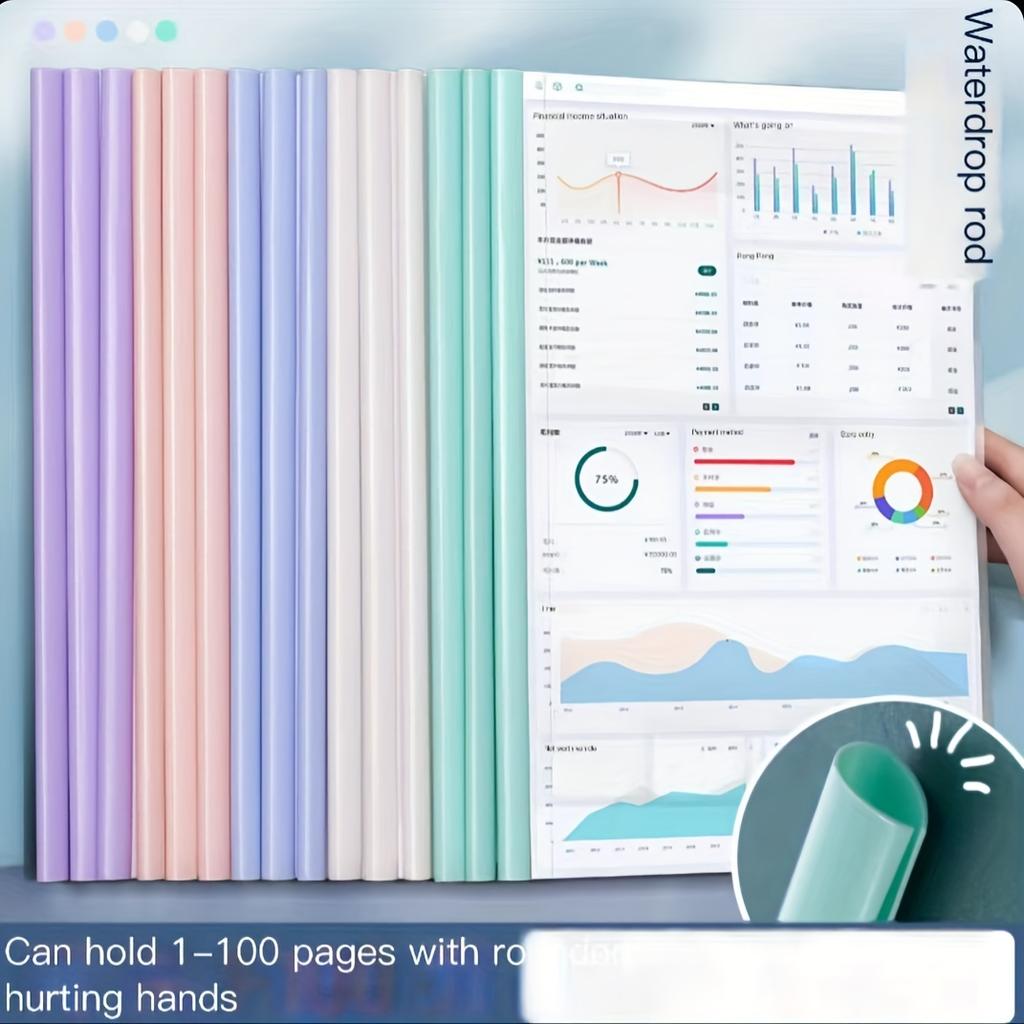 Durable A4 Pull-Out File Folder - Transparent, Thickened Document Organizer for Office Supplies