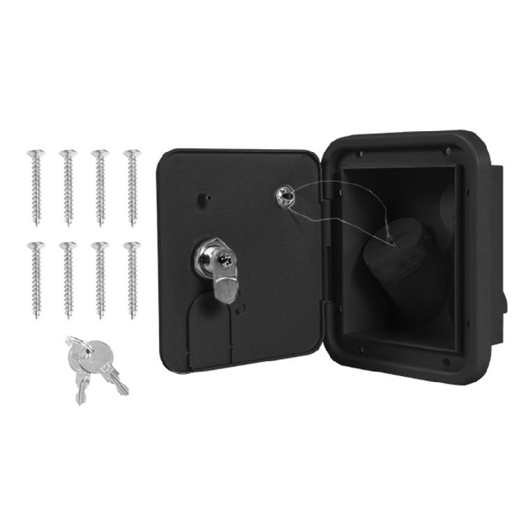 RVs Square Gravity Fresh Water Fill Hatches Inlets AntiUV Plastic for RVs Trailer чёрный