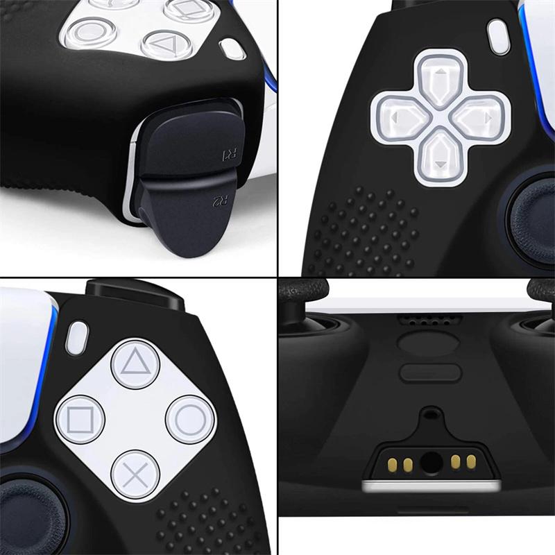 1Set Anti-Slip Soft Silicone Protective Cover Case With 10 Thumb Grip Caps For PS5 Controller Skin Accessories