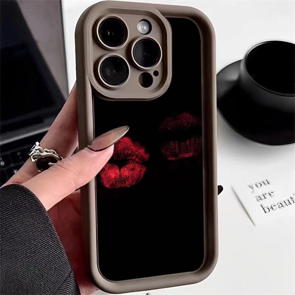 LZ22 Lips Kiss Digital Design Silicone Phone Case for iPhone 11 13 14 15 16 Pro Max 7 8 16 Plus 12 Mini XS Max XR Shockproof Back Cover