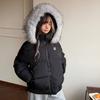 American fur collar hooded down cotton-padded clothes for women's winter new cotton-padded clothes thickened loose short cotton-padded jackets trendy