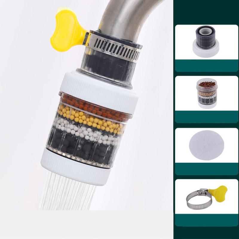 

6 Layers Universal Kitchen Faucet Purifier Tap Filter Water Saving Bubbler Activated Carbon Filtration Shower Head Nozzle Filter