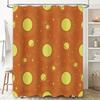 Space-themed Sun Shower Curtain Orange Planet with Yellow Solar System Design for Bathroom Decor (180x245cm)
