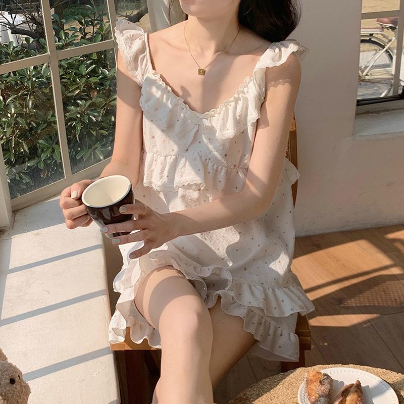 Wumida's new summer products are sweet and cute, printed little stars, suspender shorts, two-piece pajamas, women's loungewear