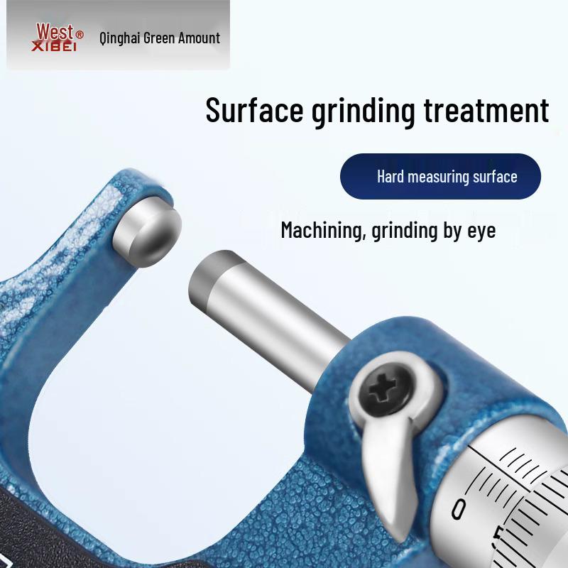 Blue Precision Carbide Alloy Spiral Micrometer Caliper 0-25mm, 0.01mm Resolution, Industrial-Grade Wall Thickness Measurement