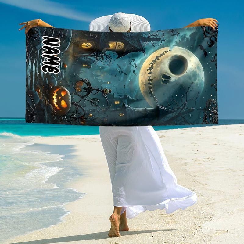 Personalized Love moon back. Beach Towel Microfiber Beach Towel Thin Absorbent for Beach Swimming Yoga Bath Sports. 0910311