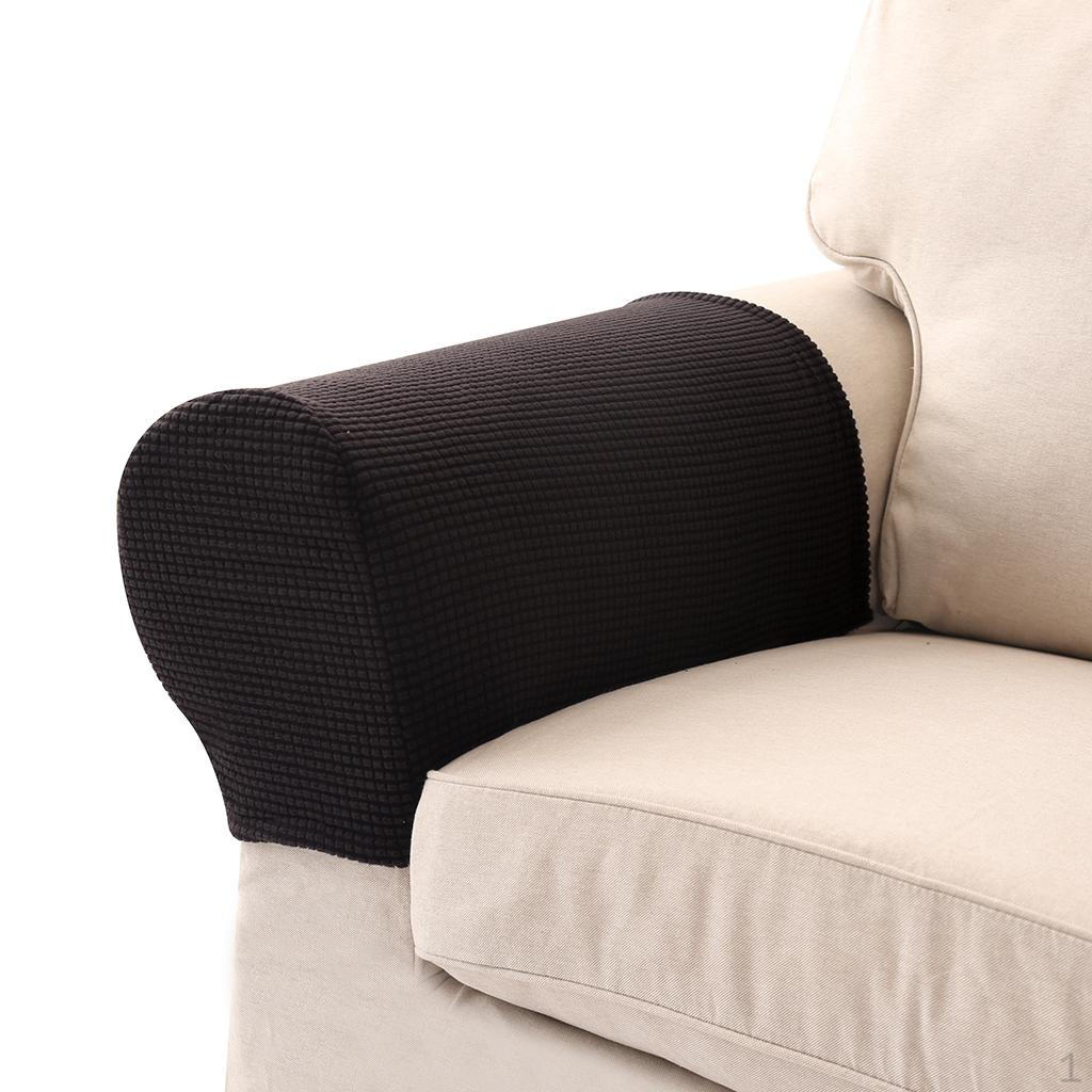 1 Pair Furniture Sofa Armrest Covers with 10 Pins Black 1000₽