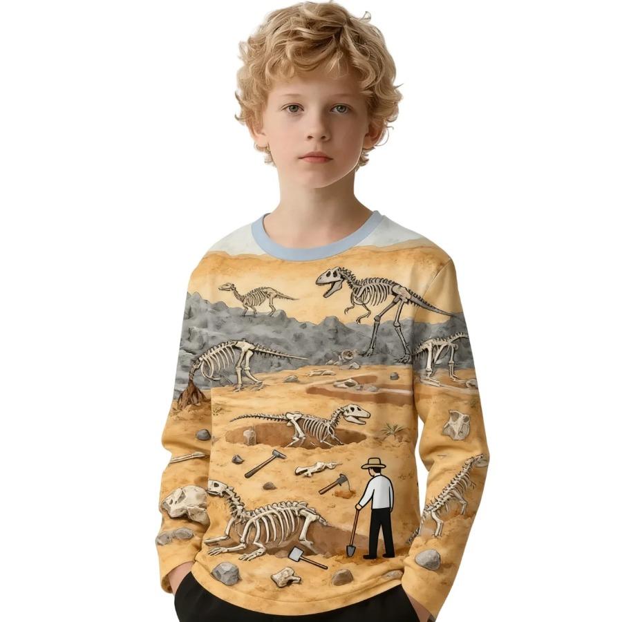 Kids Boys T-Shirt Cool Space Suit Dinosaur T Shirt Boy Clothes Summer Short Sleeve Tee Shirts Fashion Children's Clothing Tops