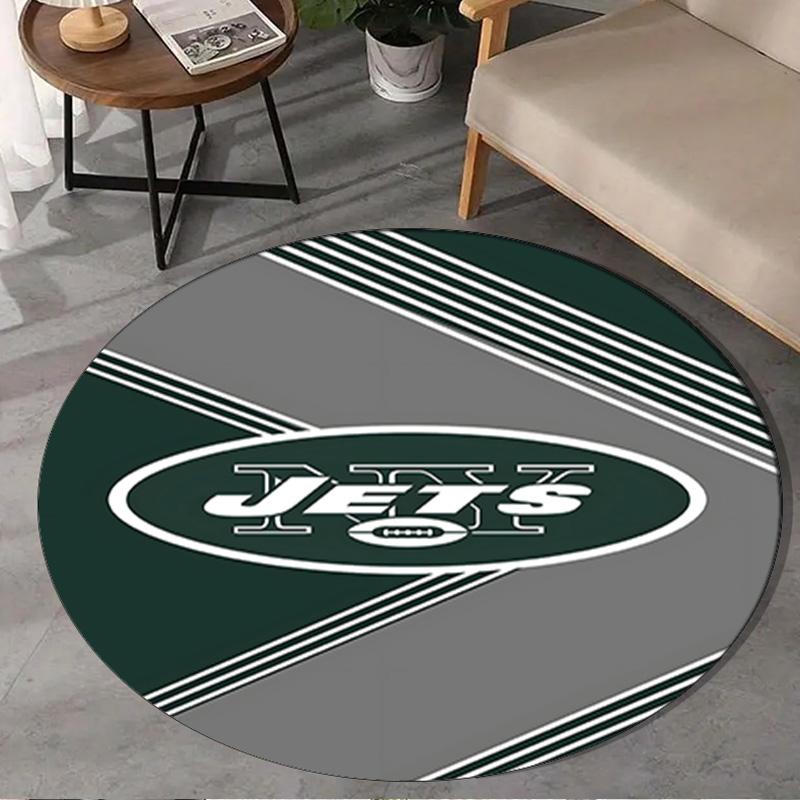 New York Football Logo Round Rug for Livingroom,Bedroom, Palyroom, Chair Rug, Area Rug, Circle Carpet, Large Size Fan Christmas Gift