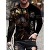 women o neck long sleeve 3d print t shirt