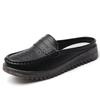Women Soft Mules Loafers Slip on Casual Elegant Summer Slippers Breathable Leather Sandals Black Moccasin Shoes for Mother