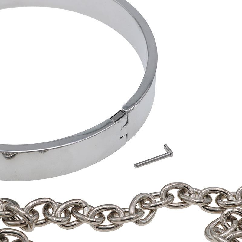 Metal Collar Sexy Toys with Traction Chain Bracelet Men and Women Alternative Adult Toy Props Passion