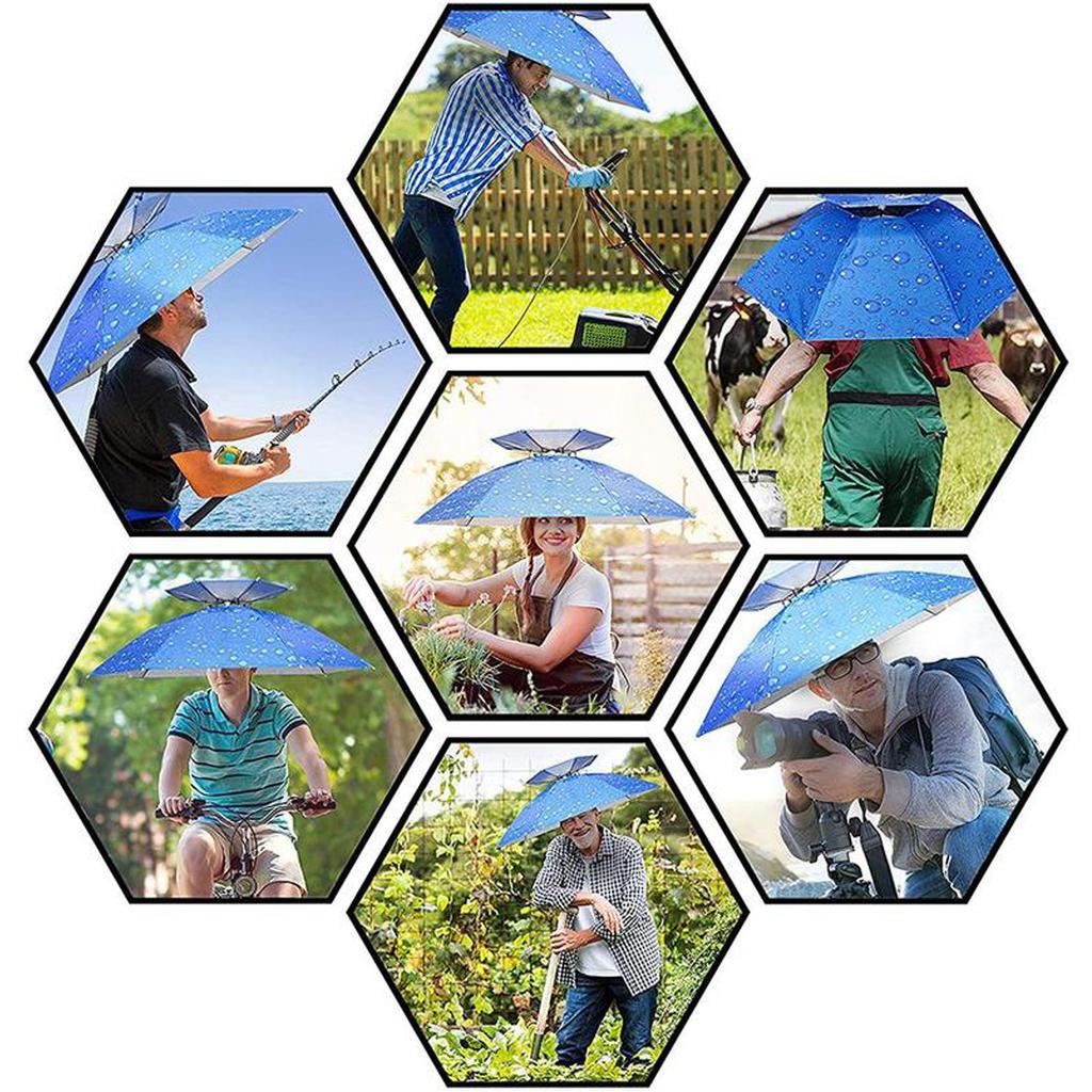 Double Layer Insulated Fishing Umbrella Hat Sun Protection Umbrella Hat Waterproof Breathable
