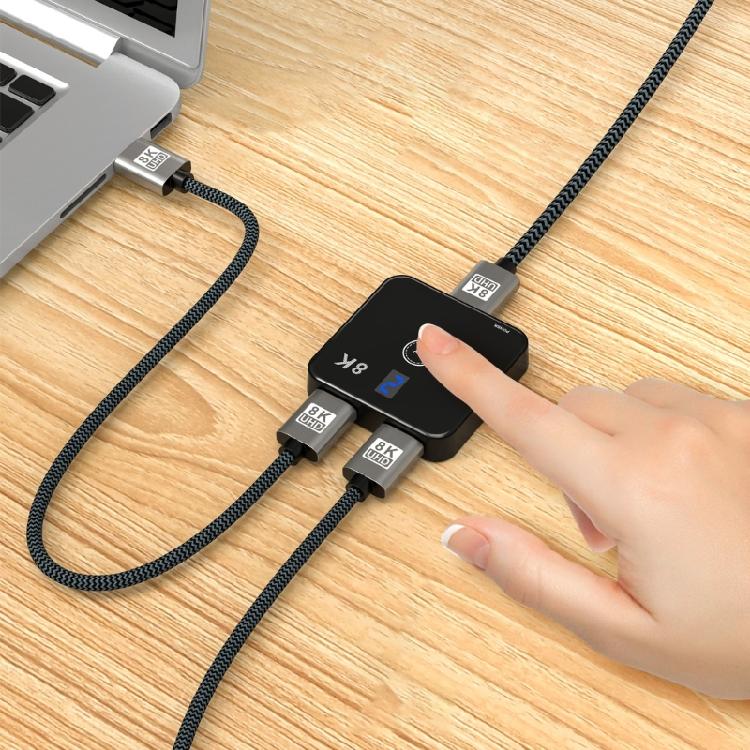 8K 60Hz 2.1 Hub Supports 4K 120Hz 48Gbps Bidirectional 2 in 1 Out Switcher Splitter for Console