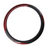 38cm Steering Wheel Cover Faux Leather Carbon Fiber Sweat Absorption Prevent Slip Steering Wheel Protector Red