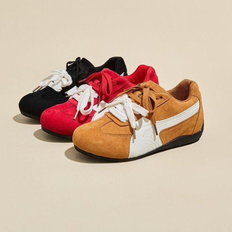 [Fanfuna] Retro American German training shoes for women's ins tide 2025 summer new flat-bottomed color matching Forrest Gump shoes for women