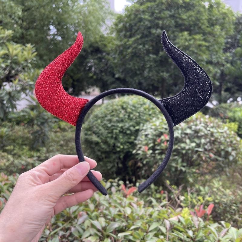 Fashion Devil Horns Headband,Devil Costume for Women Girls,Halloween Fancy Dress Cosplay Hairband