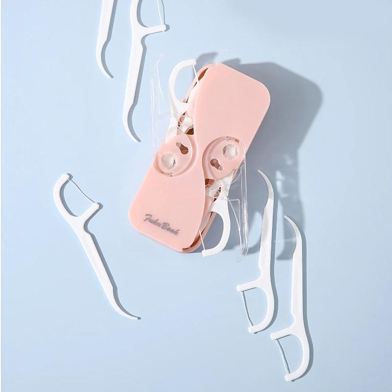 12pcs/Box Portable Disposable Dental Floss Reusable Portable Storage Box