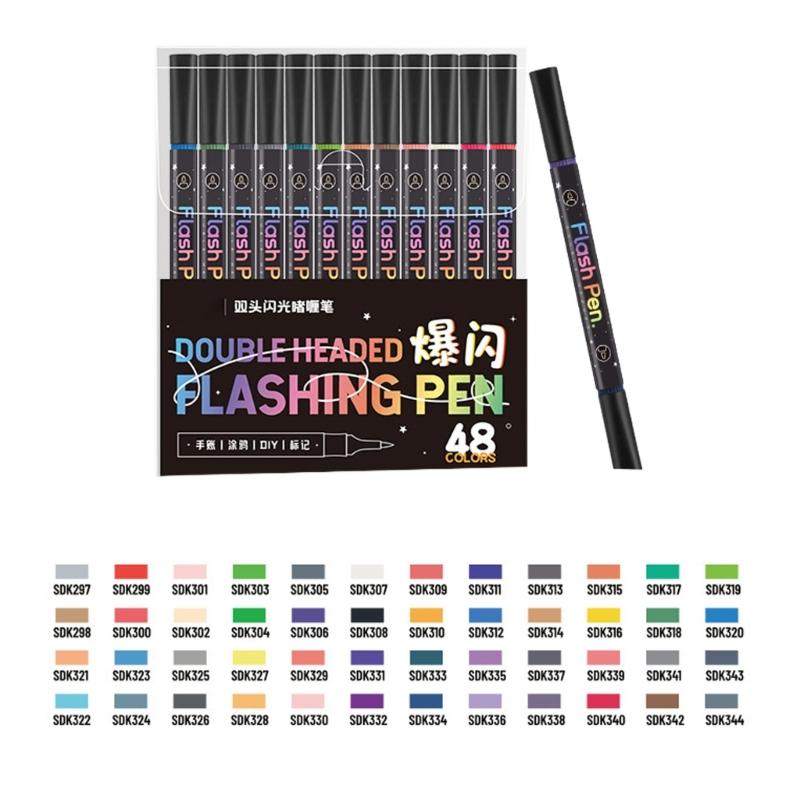 Acrylic Marker Pen Double Tip Illuminated Liquid Ink Pen Set for Students Artists Adults