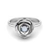 925 Sterling Silver 3 MM Round Moonstone Blossom Rose Flower Women Wedding Ring