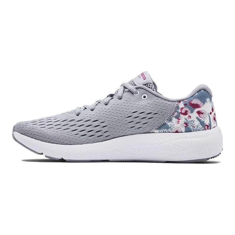 Under Armour Pursuit Fabric Synthetic Leather Low Top Running Shoes Women Modern Grey 3024443-100
