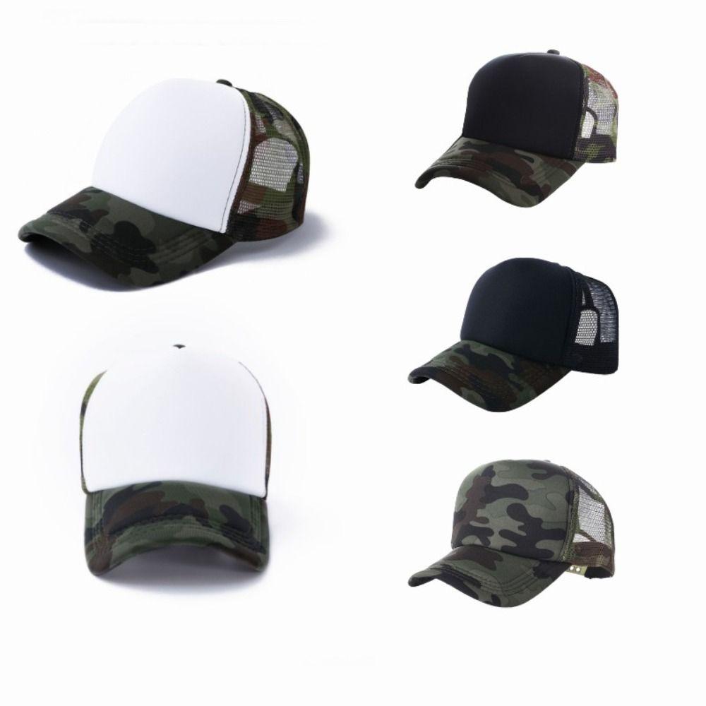 

Sun Protection Sunscreen Hat Camouflage Net Hat Casual Trucker Cap Summer B