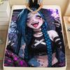 1PC Jinx Print Flannel Blanket, High quality All Seasons, Home Decor, Warmth and Comfort, Perfect for Christmas Gifts